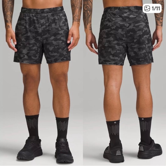 Lululemon Men’s Surge Lined Athletic Shorts in Camo Black Multi- SZ XL - Picture 1 of 12